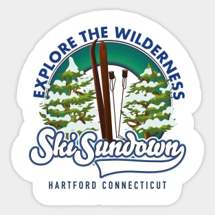 Ski Sundown Hartford Connecticut ski poster Sticker